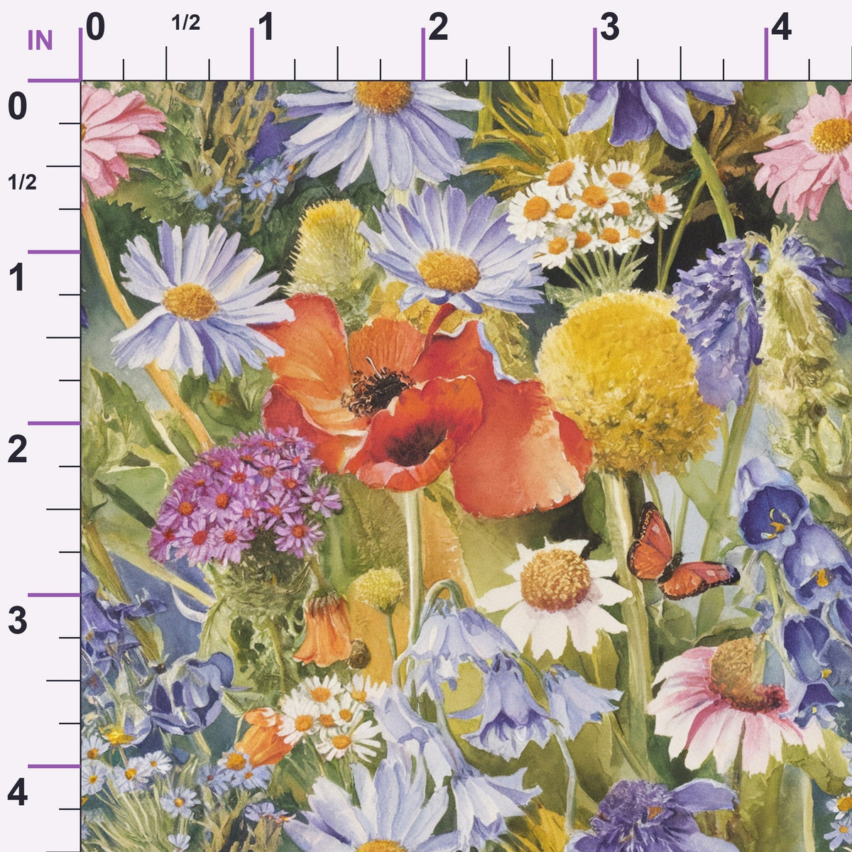 Painted Meadow Pattern 10 Minky Fabric