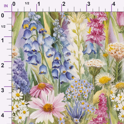 Painted Meadow Pattern 15 Minky Fabric