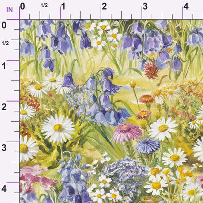 Painted Meadow Pattern 17 Minky Fabric