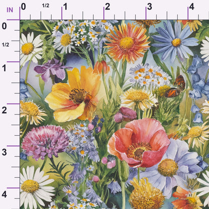 Painted Meadow Pattern 18 Minky Fabric