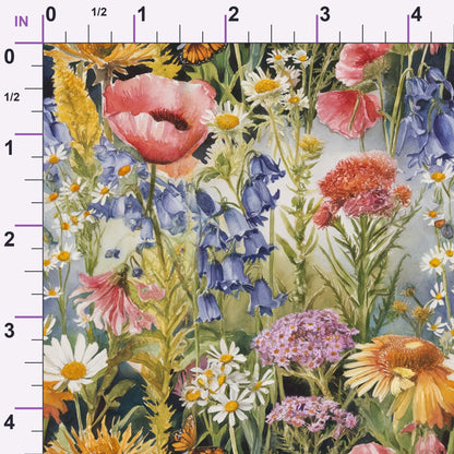 Painted Meadow Pattern 19 Minky Fabric