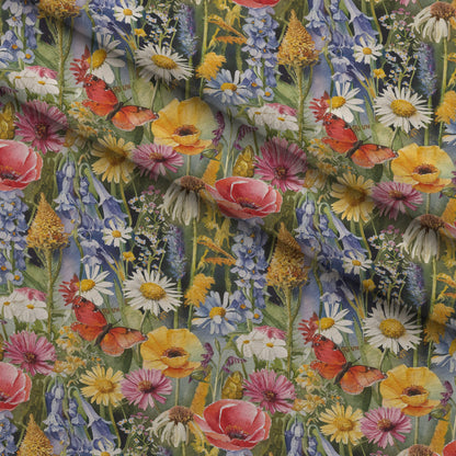 Painted Meadow Pattern 2 Minky Fabric