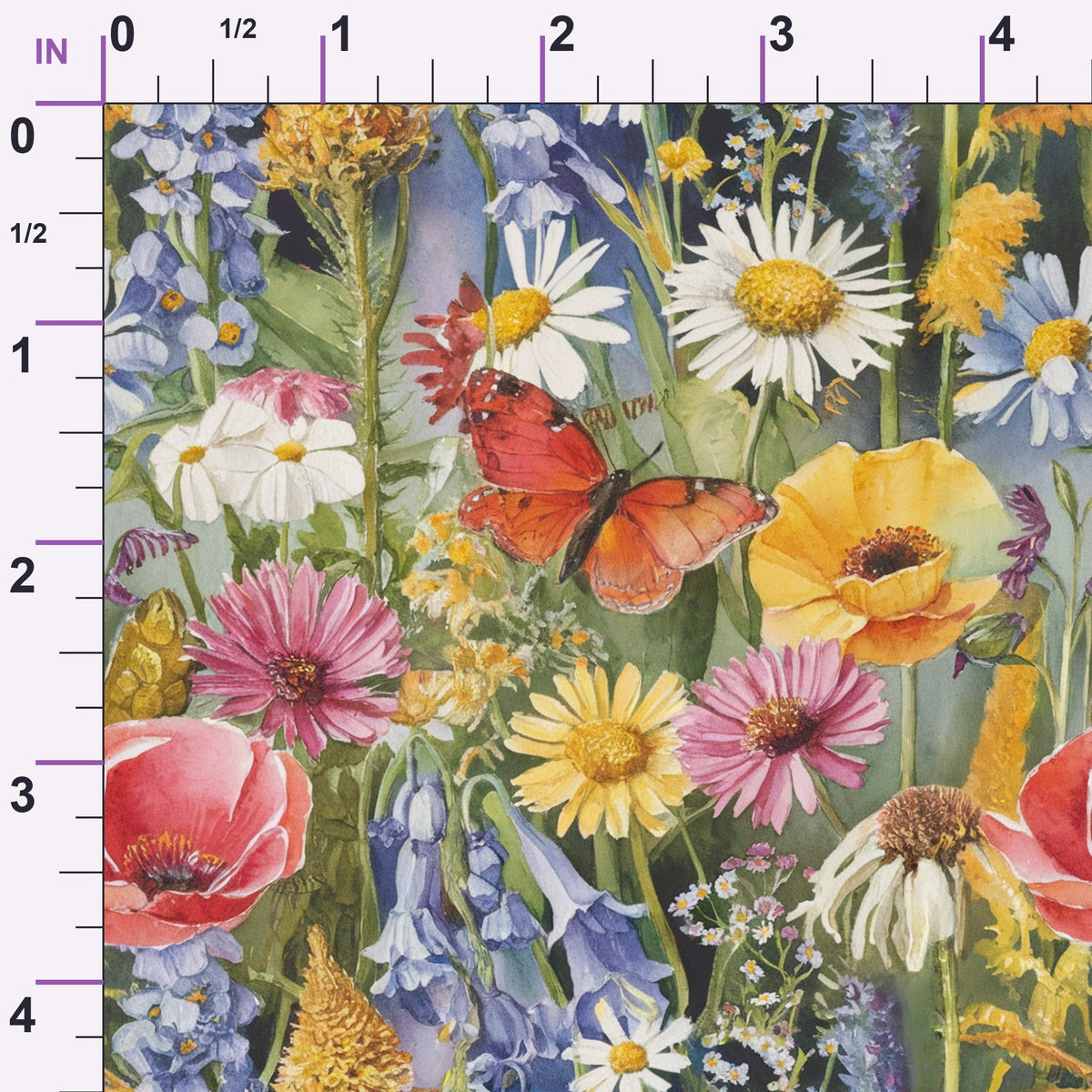 Painted Meadow Pattern 2 Minky Fabric