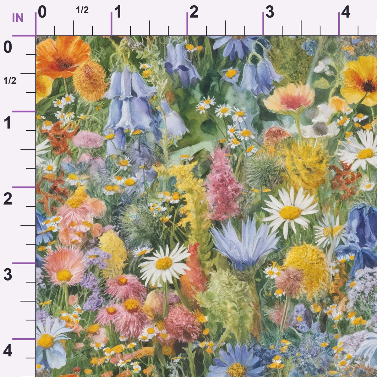 Painted Meadow Pattern 20 Minky Fabric