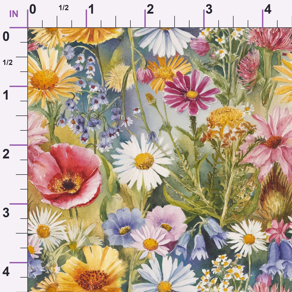 Painted Meadow Pattern 23 Minky Fabric