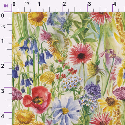 Painted Meadow Pattern 3 Minky Fabric