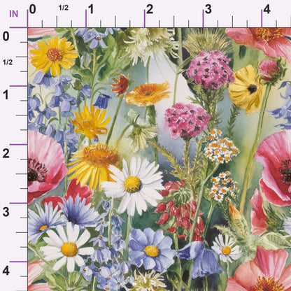 Painted Meadow Pattern 4 Minky Fabric