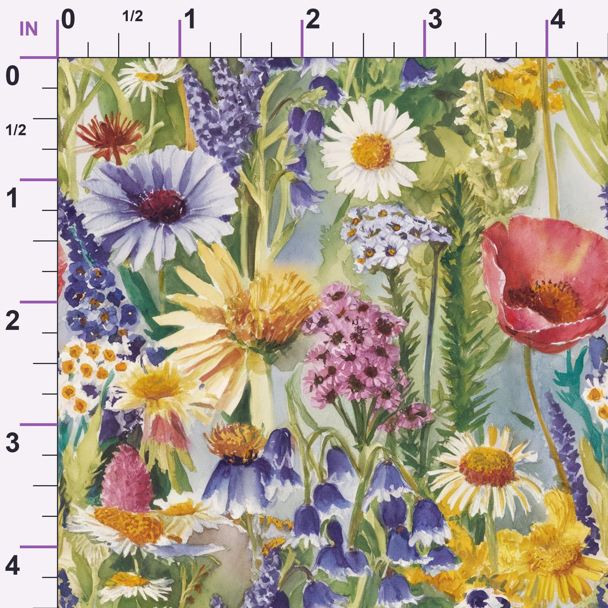 Painted Meadow Pattern 5 Minky Fabric