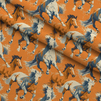 Painted Mustangs Pattern 2 Minky Fabric