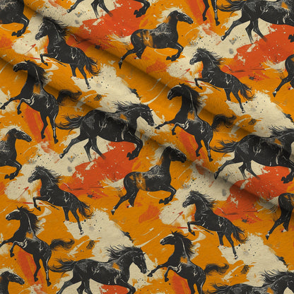 Painted Mustangs Pattern 3 Minky Fabric