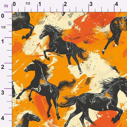 Painted Mustangs Pattern 3 Minky Fabric