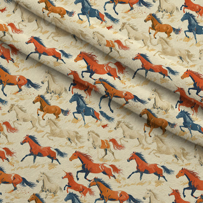 Painted Mustangs Pattern 4 Minky Fabric