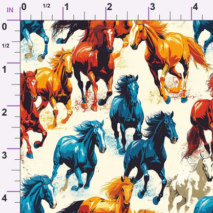 Painted Mustangs Pattern 5 Minky Fabric