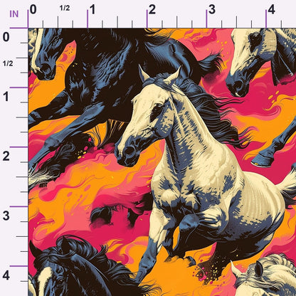 Painted Mustangs Pattern 7 Minky Fabric
