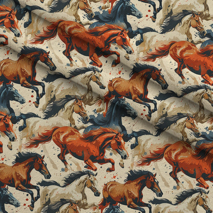 Painted Mustangs Pattern 8 Minky Fabric