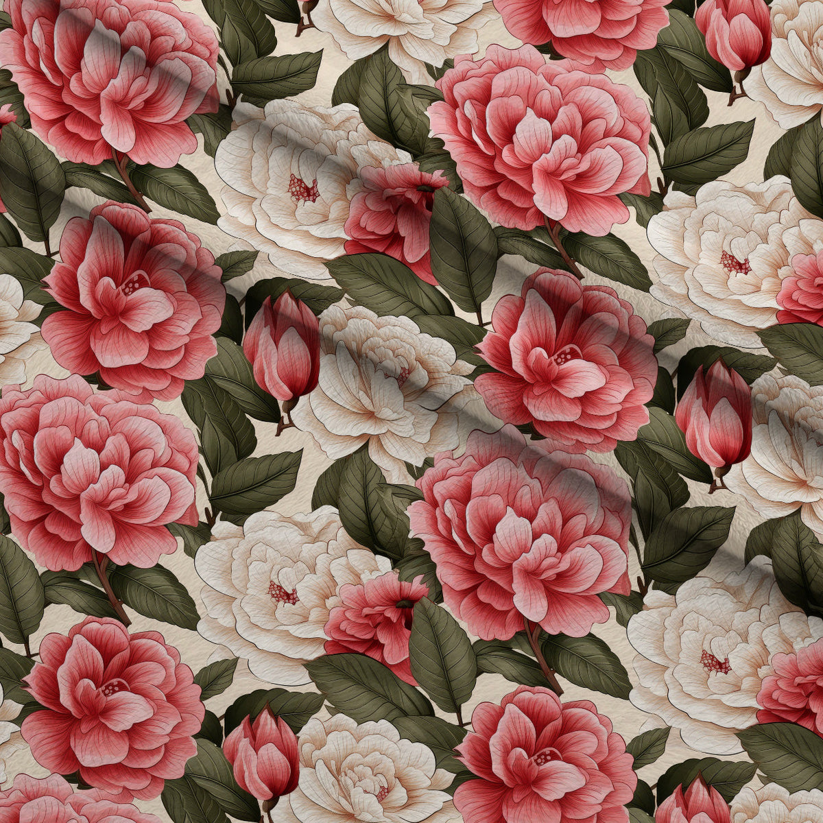 Painted Peonies Pattern 1 Minky Fabric