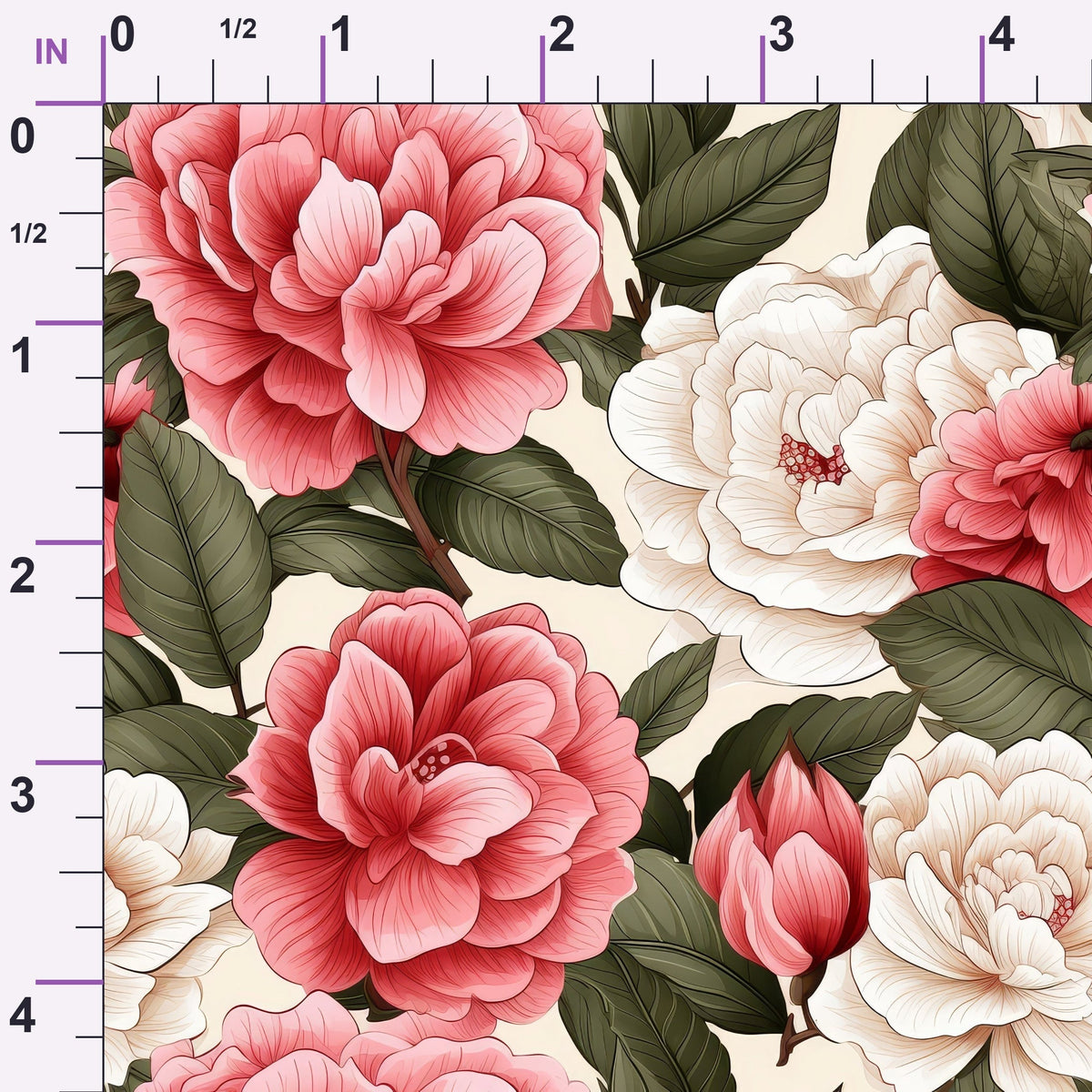 Painted Peonies Pattern 1 Minky Fabric