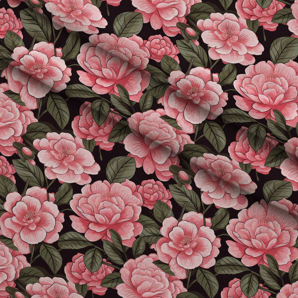 Painted Peonies Pattern 11 Minky Fabric