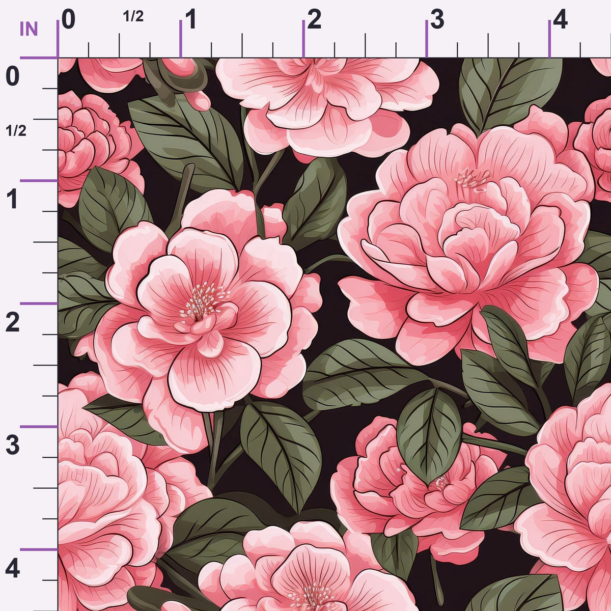 Painted Peonies Pattern 11 Minky Fabric