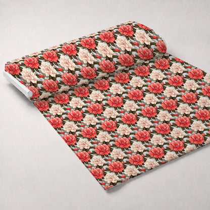 Painted Peonies Pattern 12 Minky Fabric