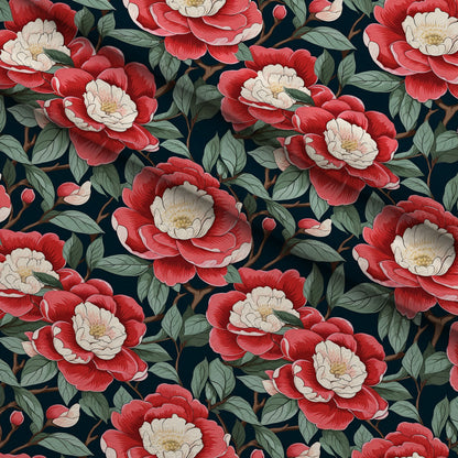 Painted Peonies Pattern 2 Minky Fabric