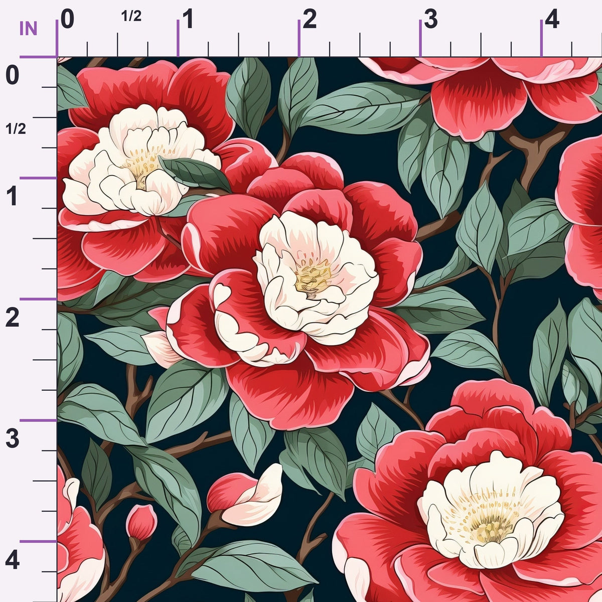 Painted Peonies Pattern 2 Minky Fabric
