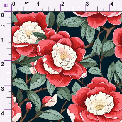 Painted Peonies Pattern 2 Minky Fabric