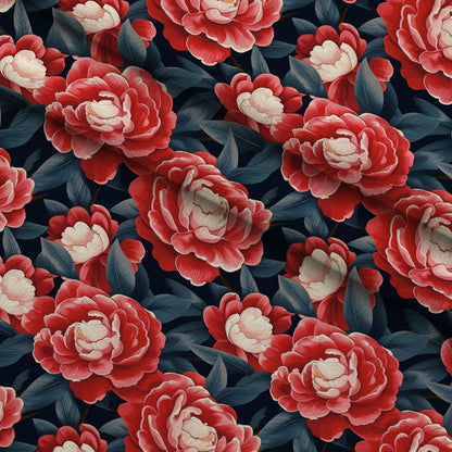 Painted Peonies Pattern 4 Minky Fabric