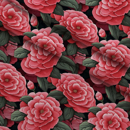 Painted Peonies Pattern 7 Minky Fabric