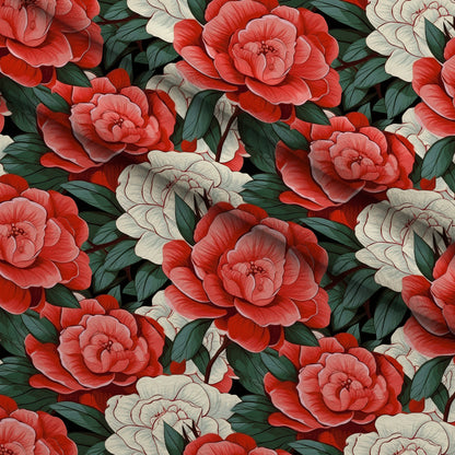 Painted Peonies Pattern 8 Minky Fabric
