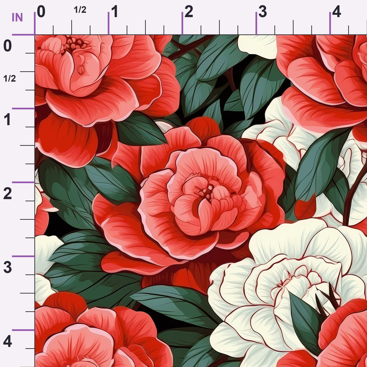 Painted Peonies Pattern 8 Minky Fabric