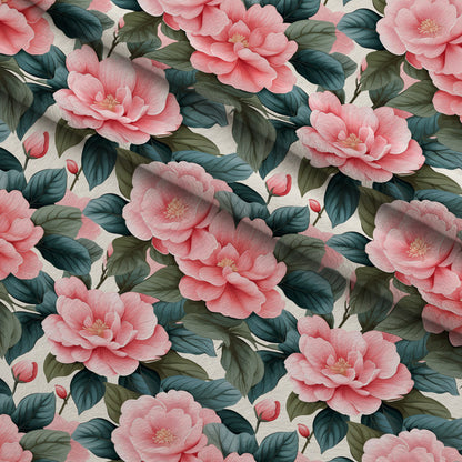 Painted Peonies Pattern 9 Minky Fabric