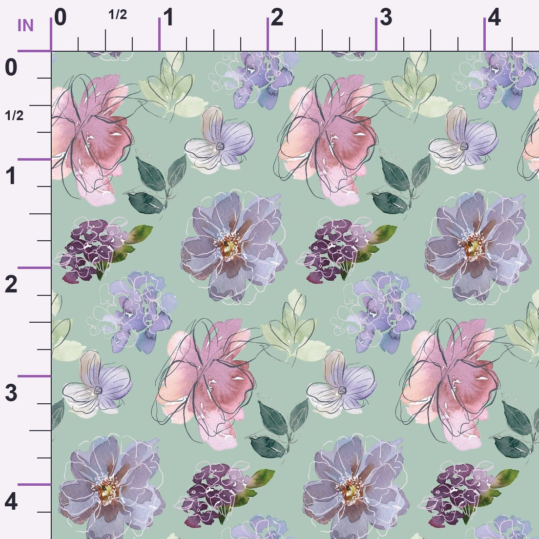 Painted Petal Garden Pattern 4 Minky Fabric