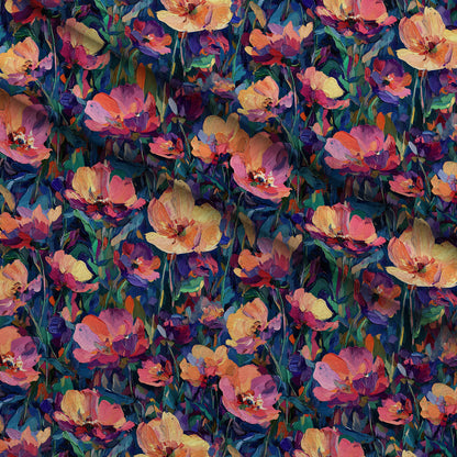 Painted Petals Pattern 19 Minky Fabric