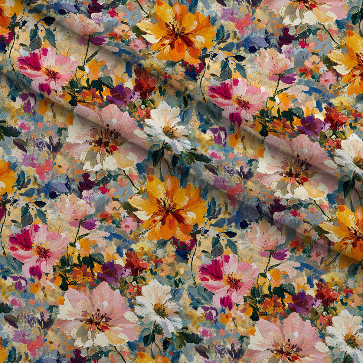 Painted Petals Pattern 3 Minky Fabric