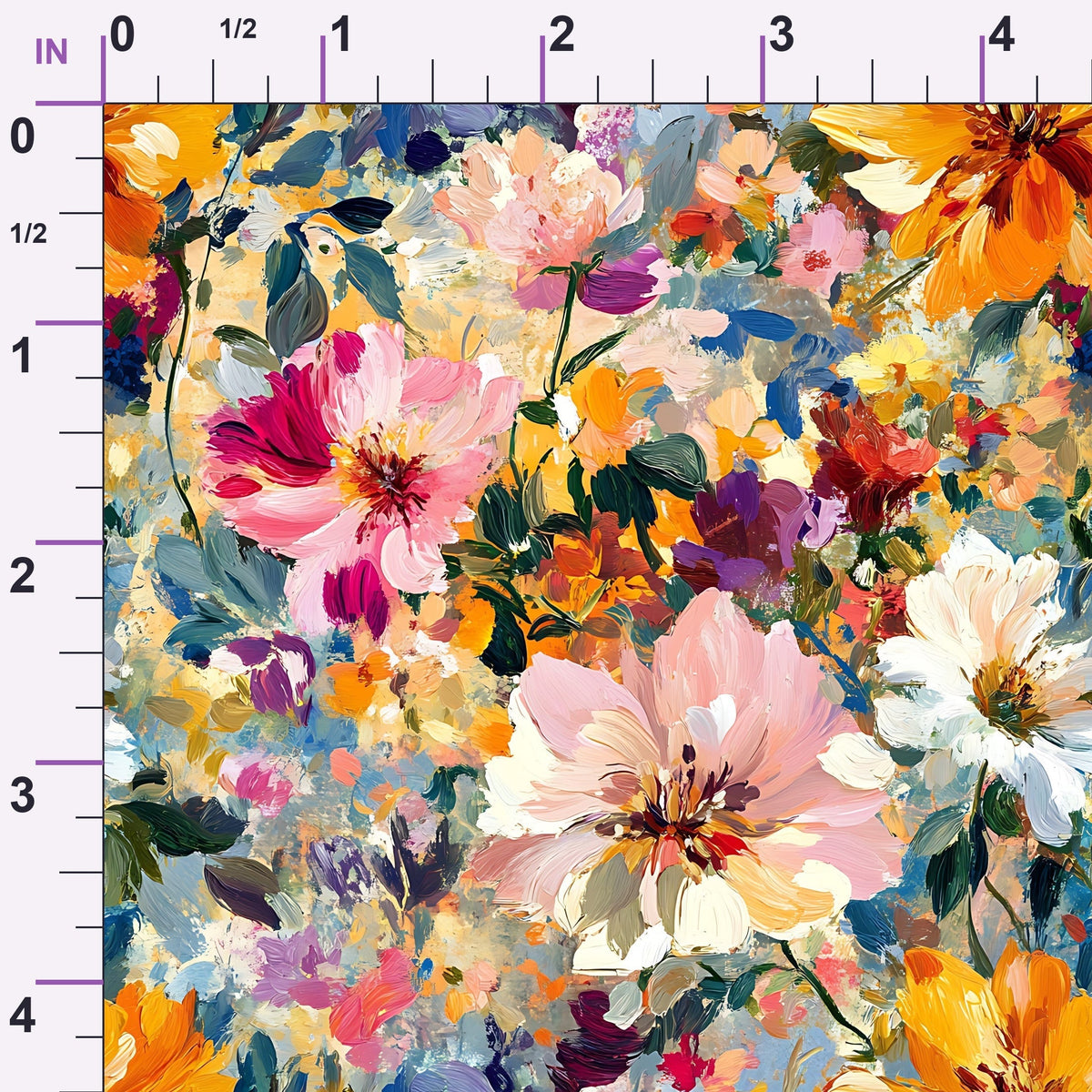 Painted Petals Pattern 3 Minky Fabric