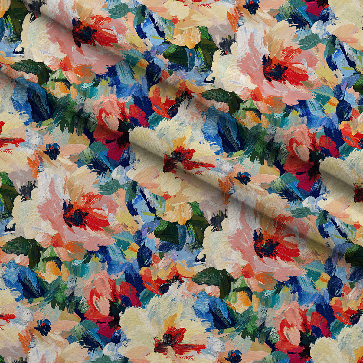 Painted Petals Pattern 5 Minky Fabric
