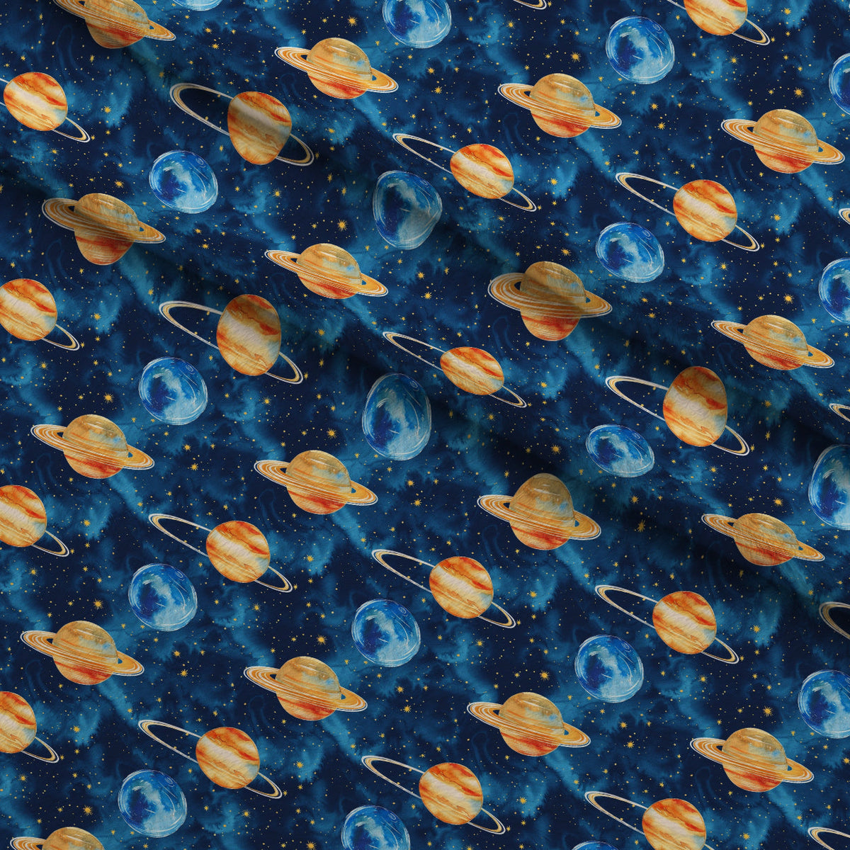 Painted Planets Pattern 10 Minky Fabric