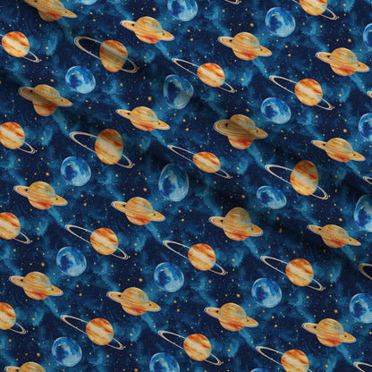 Painted Planets Pattern 10 Minky Fabric