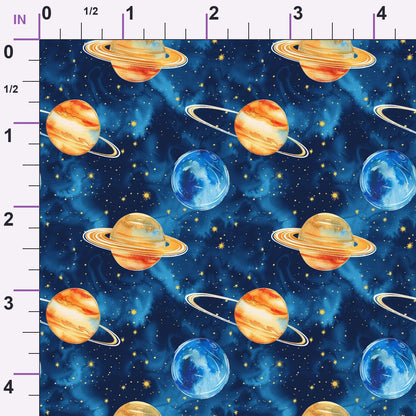 Painted Planets Pattern 10 Minky Fabric