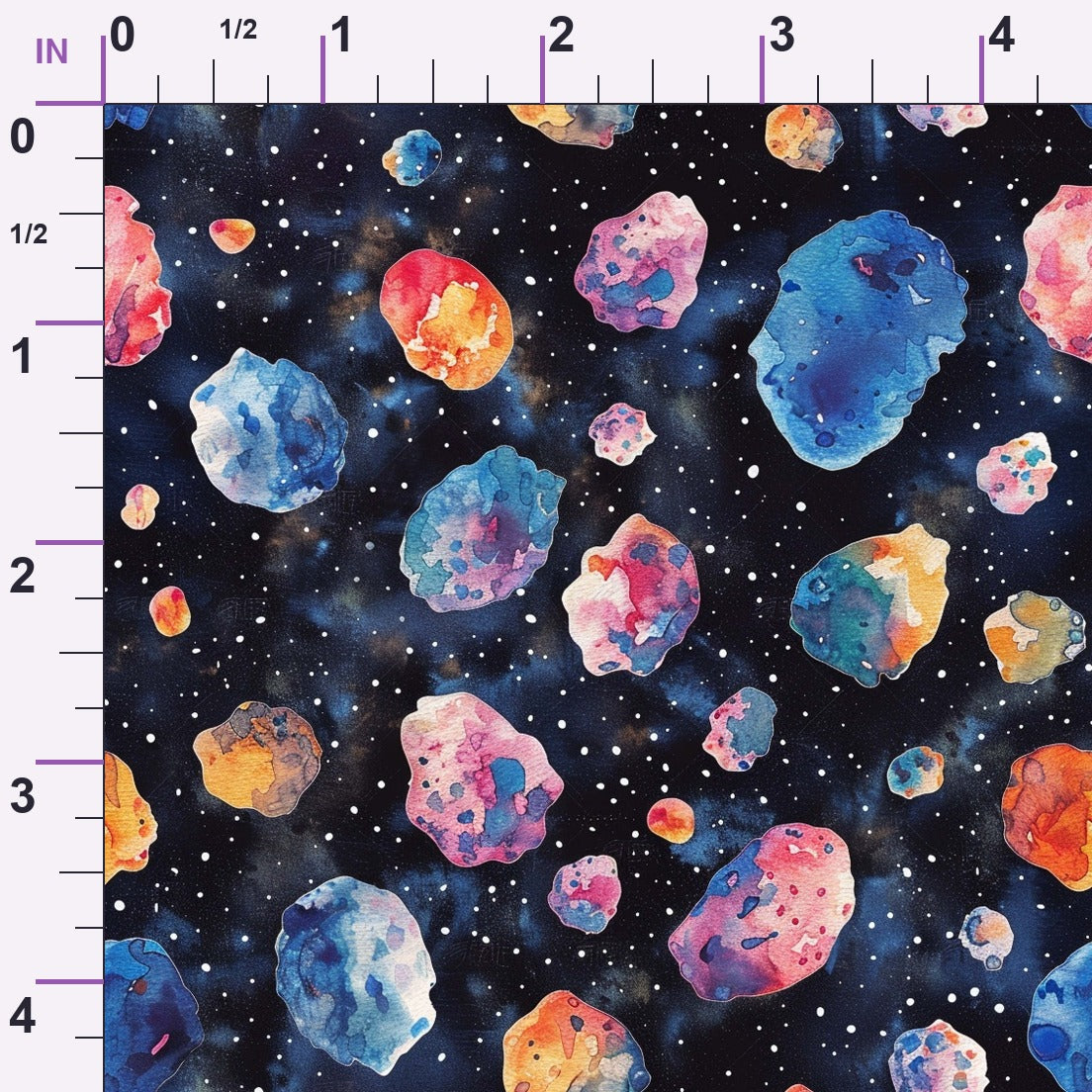 Painted Planets Pattern 16 Minky Fabric