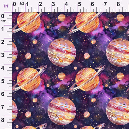 Painted Planets Pattern 17 Minky Fabric