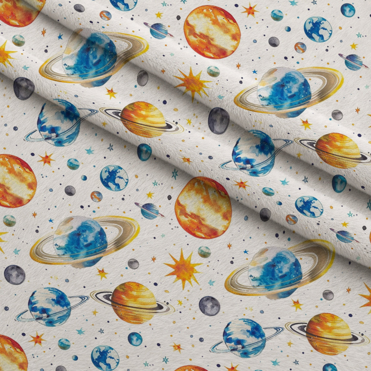 Painted Planets Pattern 18 Minky Fabric