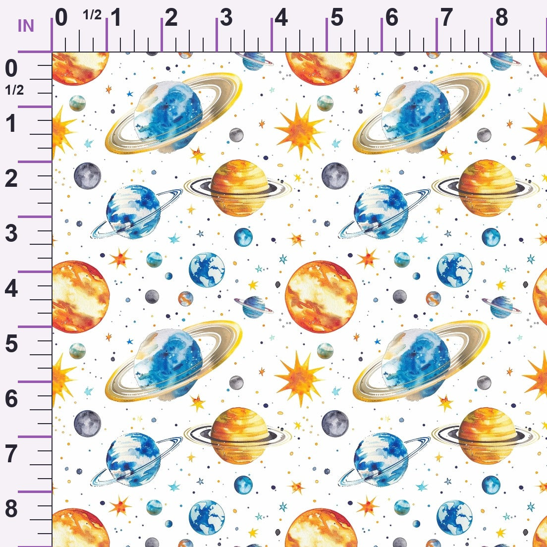 Painted Planets Pattern 18 Minky Fabric