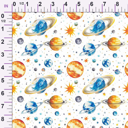 Painted Planets Pattern 18 Minky Fabric