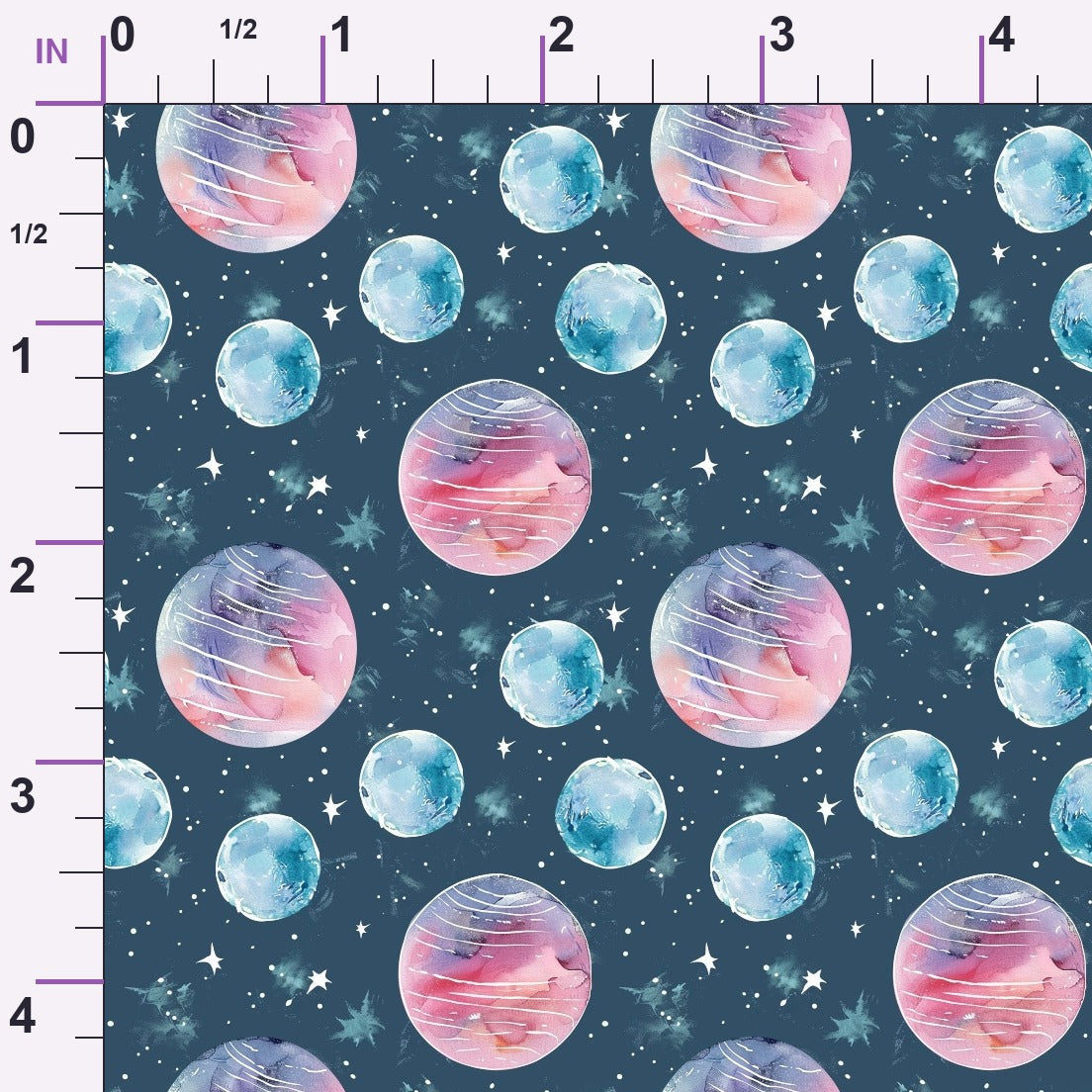 Painted Planets Pattern 4 Minky Fabric