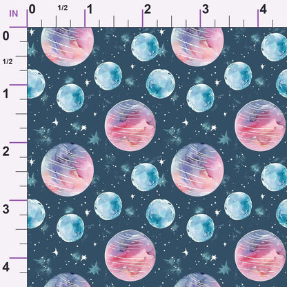 Painted Planets Pattern 4 Minky Fabric