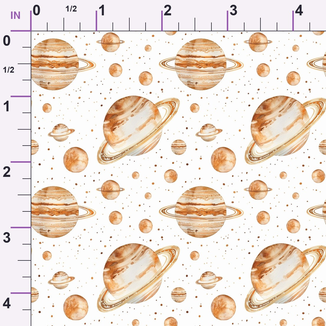 Painted Planets Pattern 5 Minky Fabric