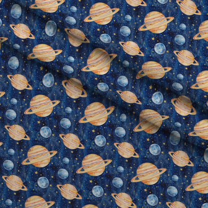 Painted Planets Pattern 6 Minky Fabric