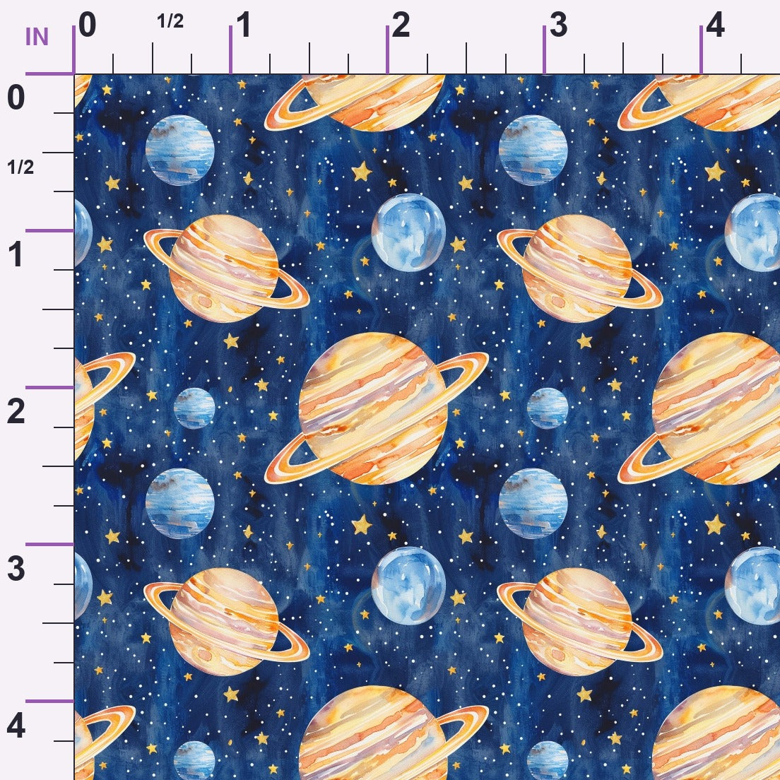 Painted Planets Pattern 6 Minky Fabric